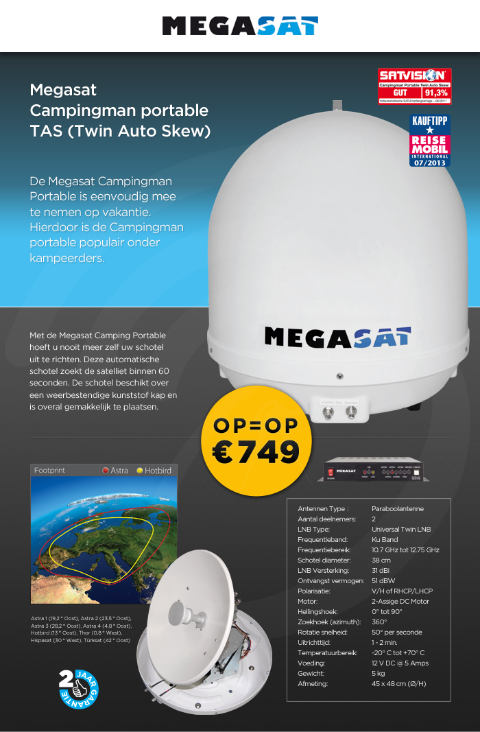 actrice Slecht Meenemen Megasat Camping Portable - Satelliet Schotel - Repairstore | For smartphone  & tablet repair!